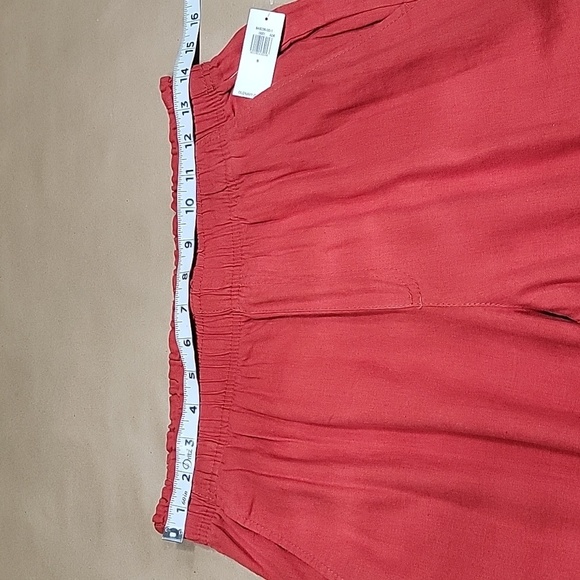 Old Navy Size S Deep Terracotta Elastic Waist Pull On Linen Blend Pants, NEW - Picture 6 of 14